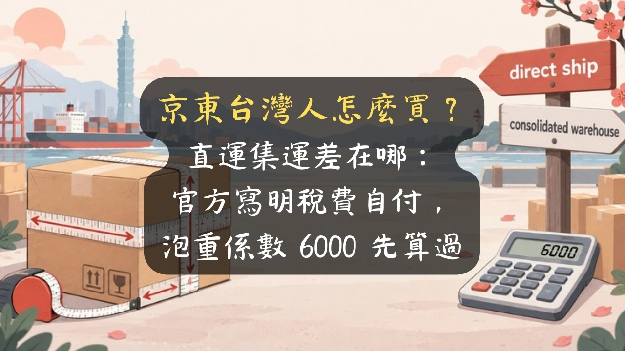 京東台灣人怎麼買？直運集運差在哪：官方寫明稅費自付，泡重係數 6000 先算過