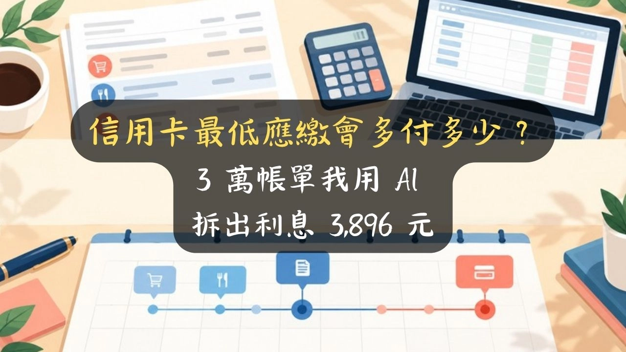 信用卡最低應繳會多付多少？3 萬帳單我用 AI 拆出利息 3,896 元
