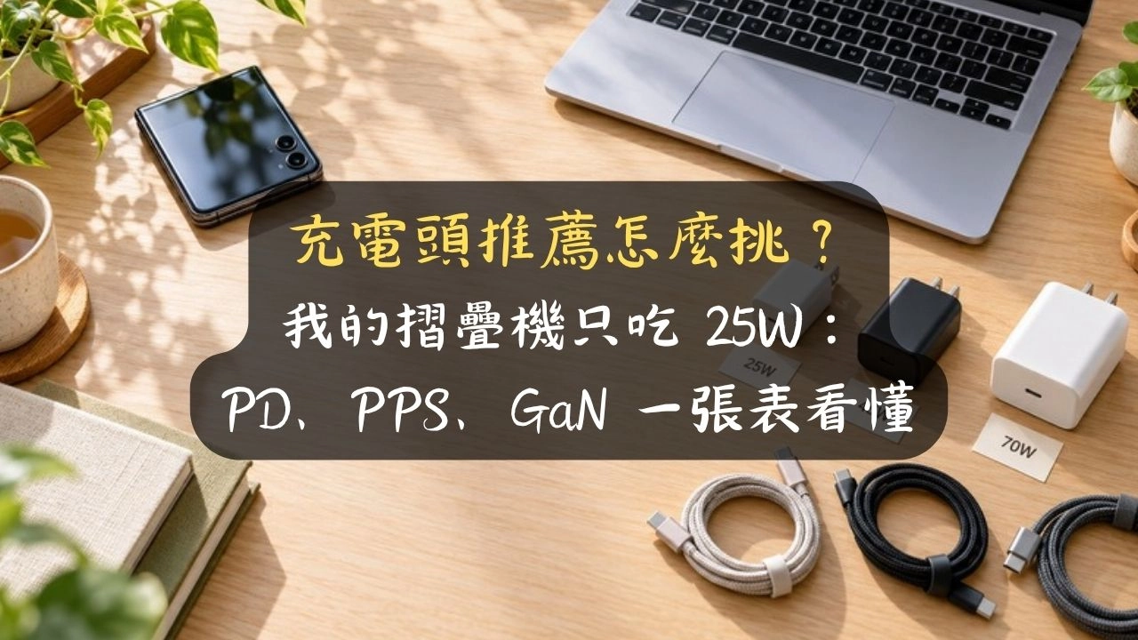 充電頭推薦怎麼挑？我的摺疊機只吃 25W：PD、PPS、GaN 一張表看懂