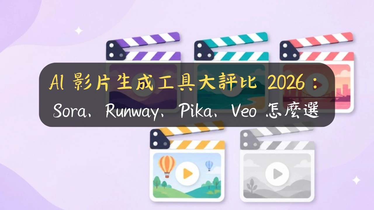 AI 影片生成 2026：Sora 走了，Runway / Pika / Veo / Kling / 剪映怎麼選