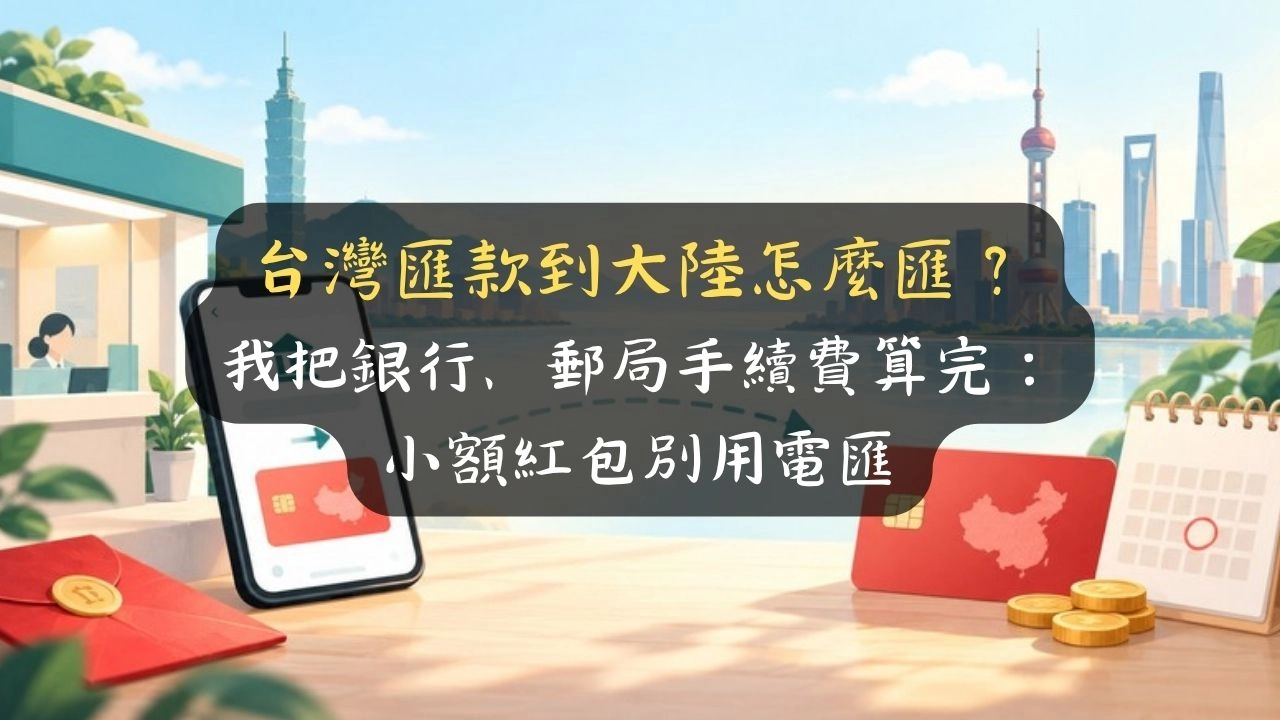 台灣匯款到大陸怎麼匯？我把銀行、郵局手續費算完：小額紅包別用電匯