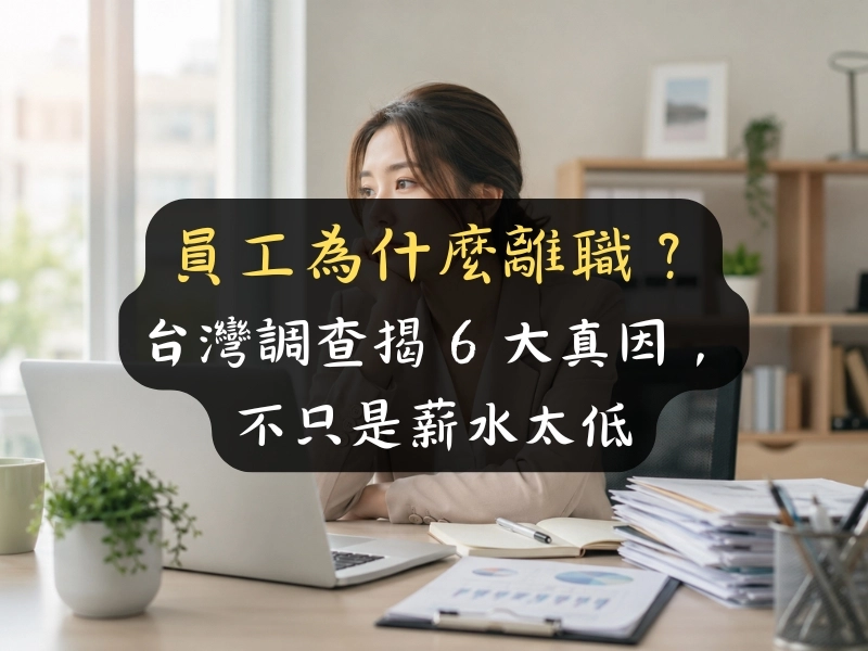 員工為什麼離職？台灣調查揭 6 大真因，不只是薪水太低