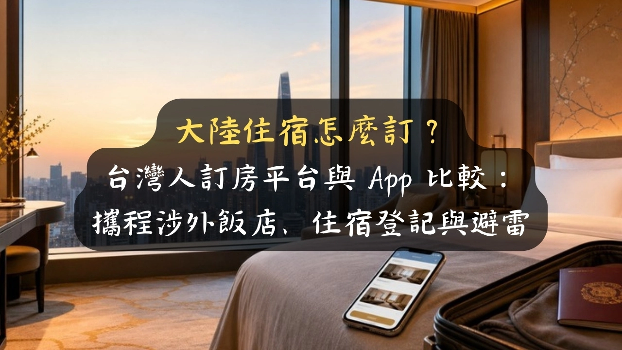 大陸住宿怎麼訂？台灣人訂房平台與 App 比較：攜程涉外飯店、住宿登記與避雷