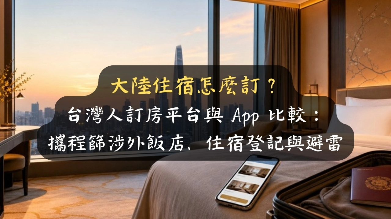 大陸住宿怎麼訂？台灣人訂房平台與 App 比較：攜程篩涉外飯店、住宿登記與避雷