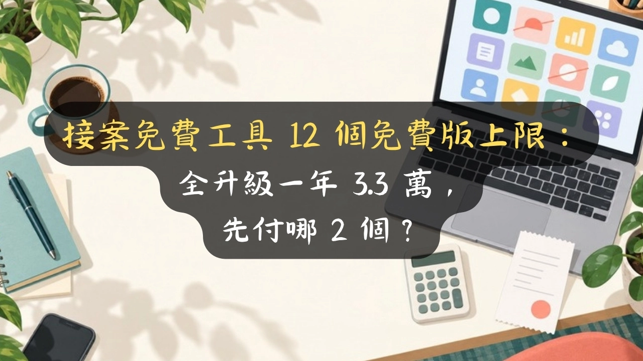 接案免費工具 12 個免費版上限：全升級一年 3.3 萬，先付哪 2 個？