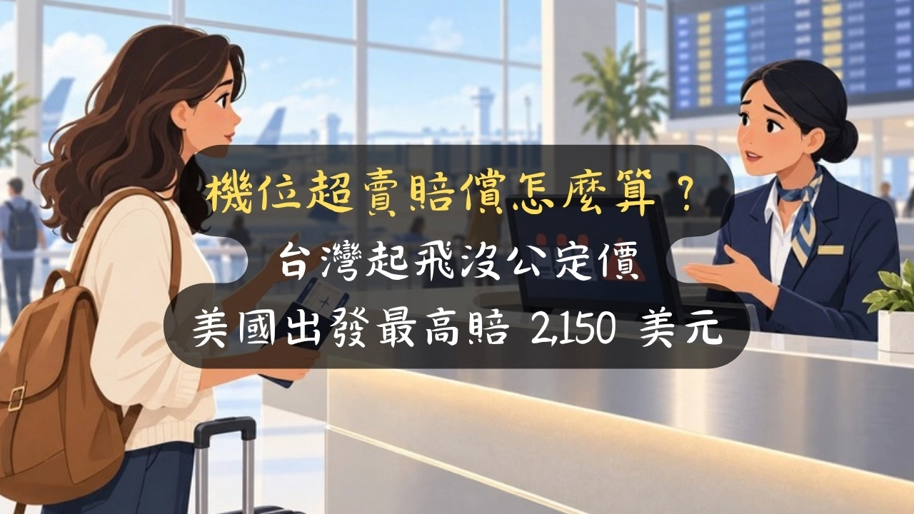 機位超賣賠償怎麼算？台灣起飛沒公定價，美國出發最高賠 2,150 美元