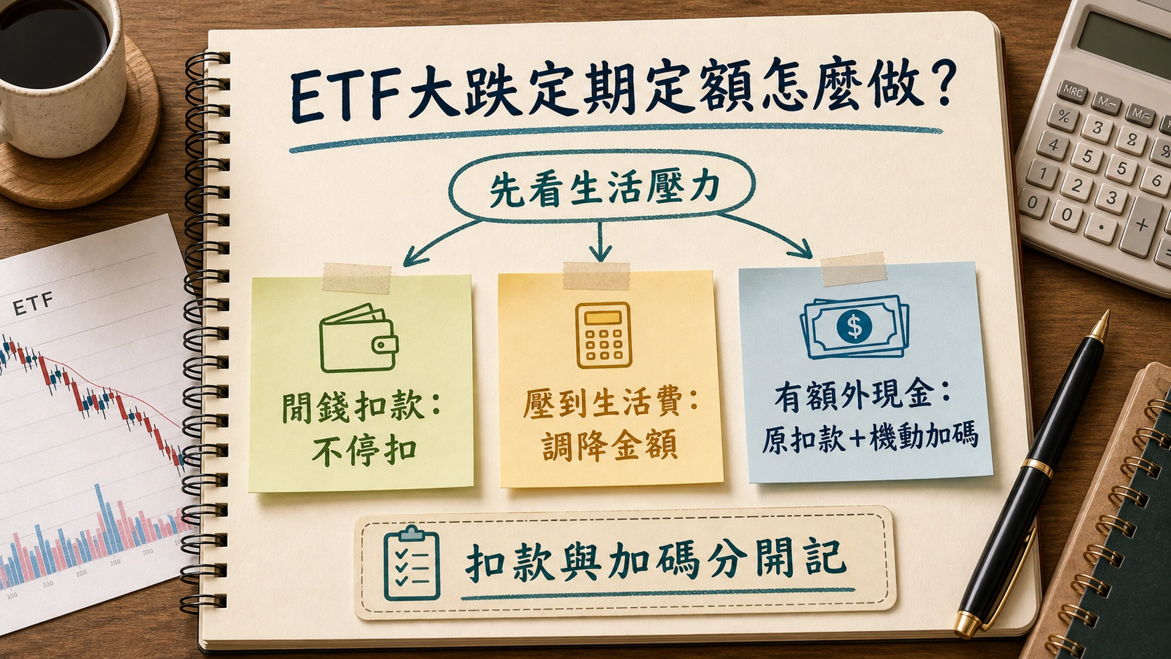 ETF 下跌、定期定額要不要停扣?三種情境一次拆給你