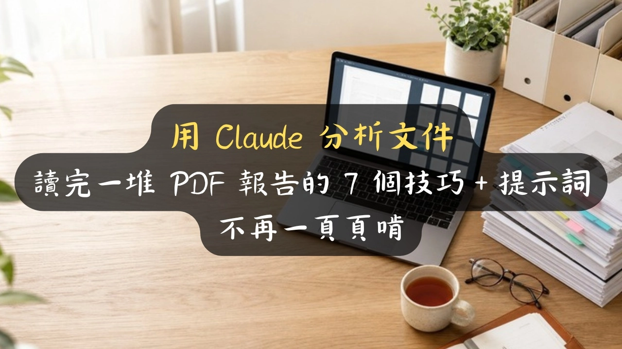 用 Claude 分析文件：讀完一堆 PDF 報告的 7 個技巧＋提示詞，不再一頁頁啃