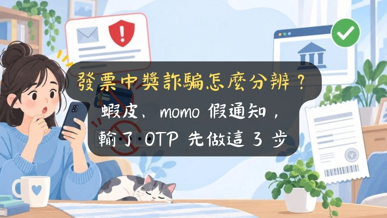 發票中獎詐騙怎麼分辨？蝦皮、momo 假通知，輸了 OTP 先做這 3 步