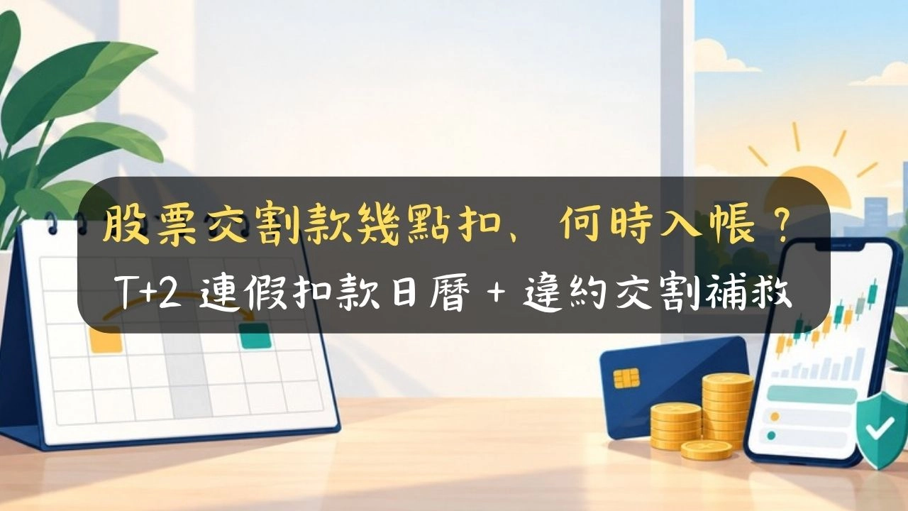 股票交割款幾點扣、何時入帳？T+2 連假扣款日曆＋違約交割補救