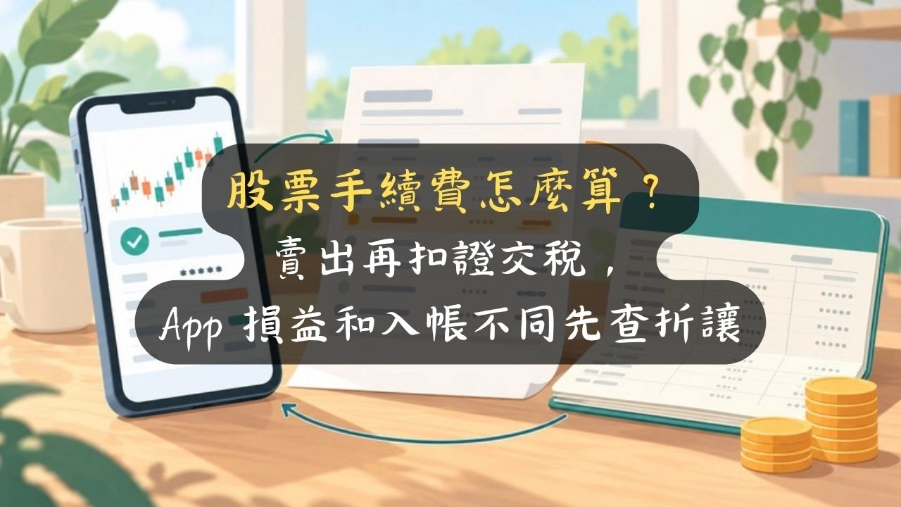 股票手續費怎麼算？賣出再扣證交稅，App 損益和入帳不同先查折讓