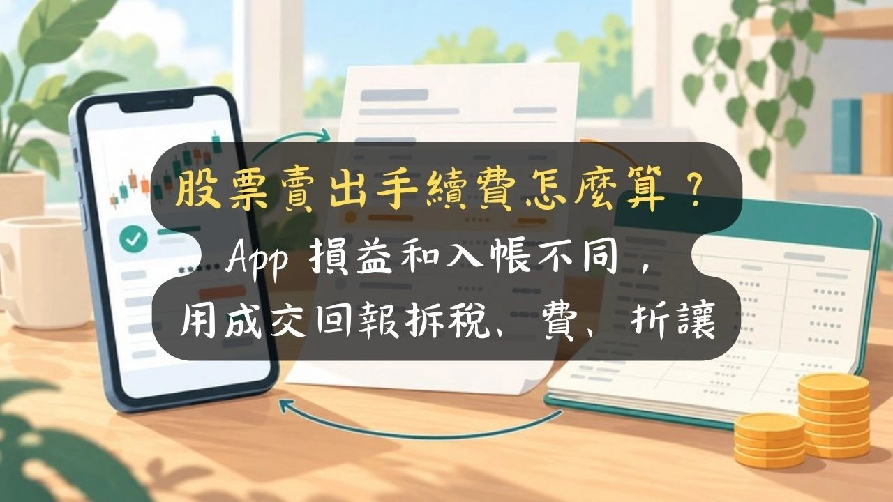 股票賣出手續費怎麼算？App 損益和入帳不同，用成交回報拆稅、費、折讓