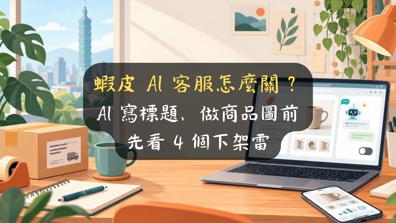蝦皮 AI 客服怎麼關？AI 寫標題、做商品圖前先看 4 個下架雷