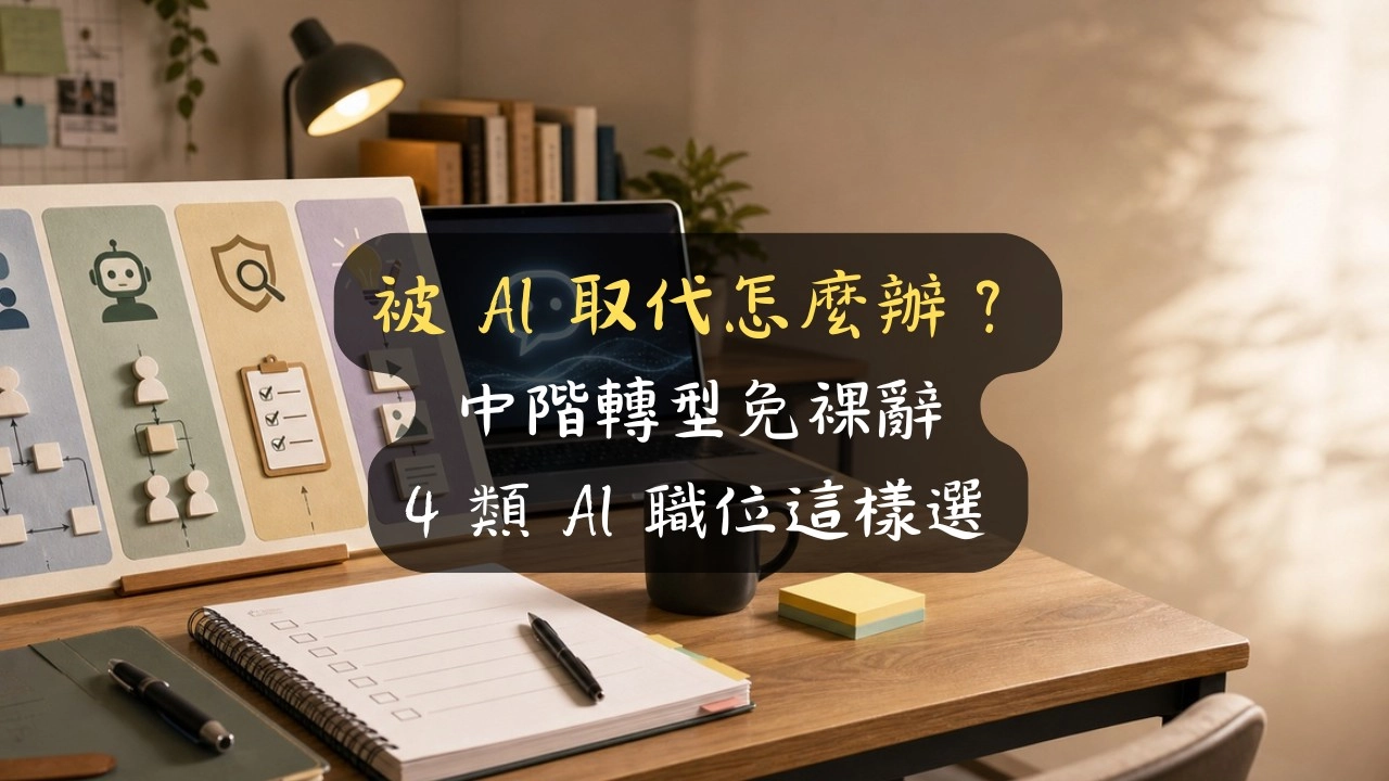 被 AI 取代怎麼辦？中階轉型免裸辭，4 類 AI 職位這樣選
