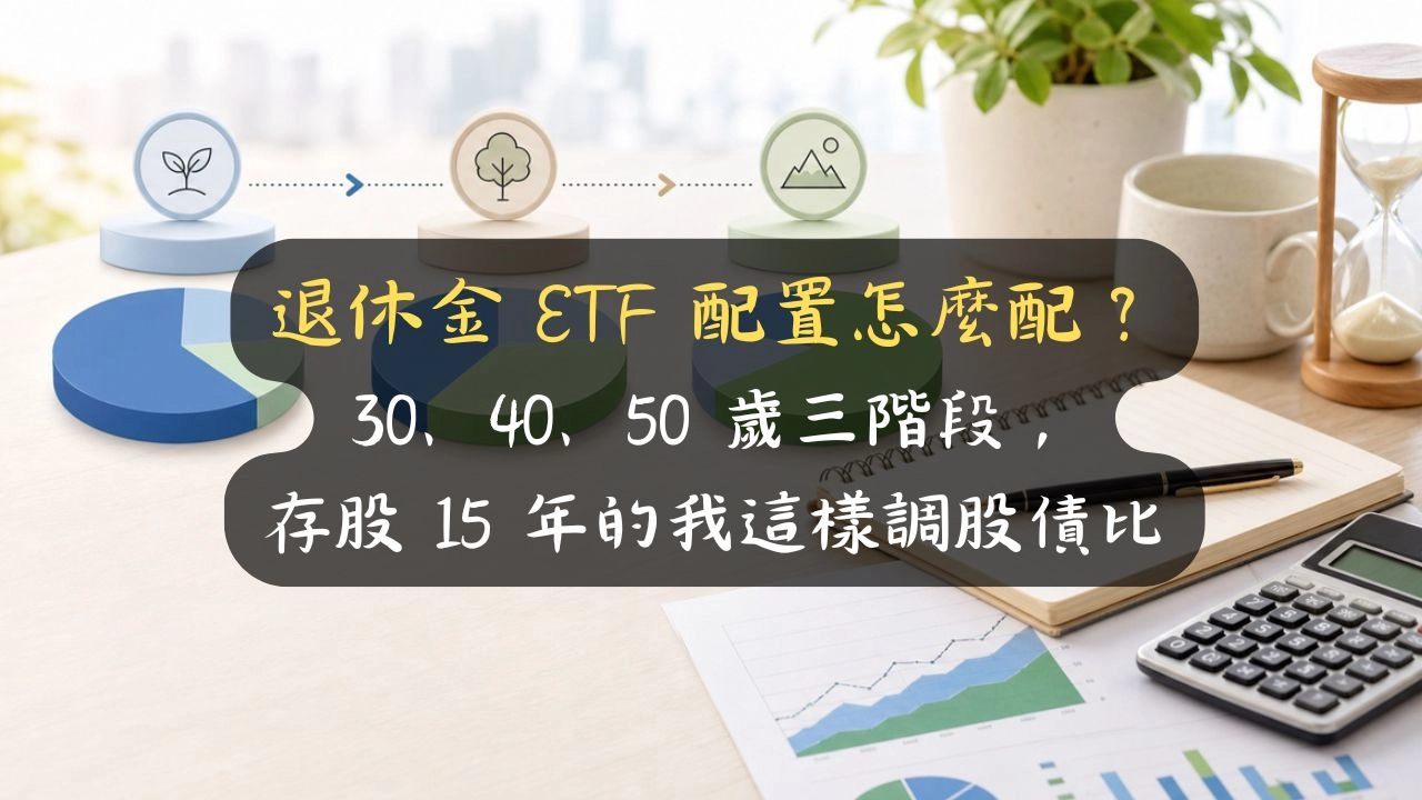 退休金 ETF 配置怎麼配？30、40、50 歲三階段，存股 15 年的我這樣調股債比