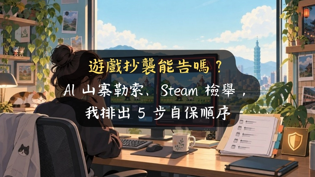 遊戲抄襲能告嗎？AI 山寨勒索、Steam 檢舉，我排出 5 步自保順序
