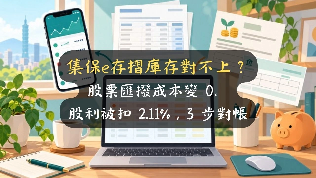 集保e存摺庫存對不上？股票匯撥成本變 0、股利被扣 2.11%，3 步對帳
