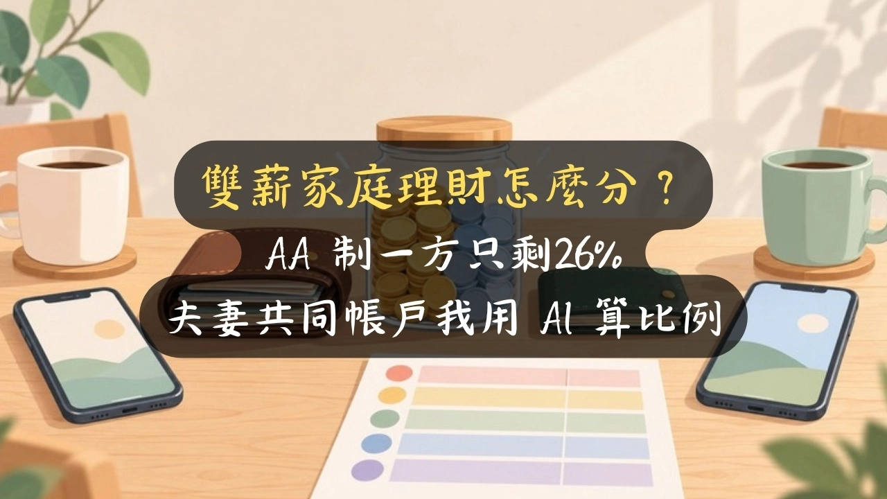 雙薪家庭理財怎麼分？AA 制一方只剩26%，夫妻共同帳戶我用 AI 算比例