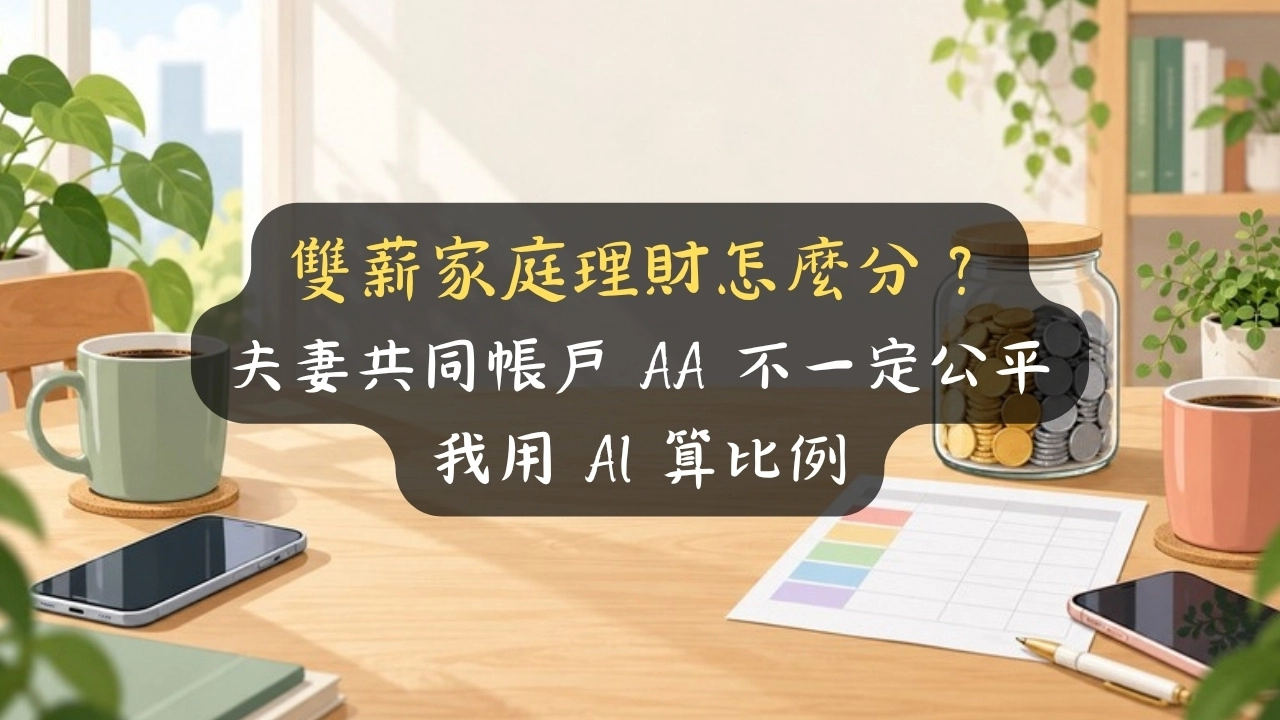 雙薪家庭理財怎麼分？夫妻共同帳戶 AA 不一定公平，我用 AI 算比例