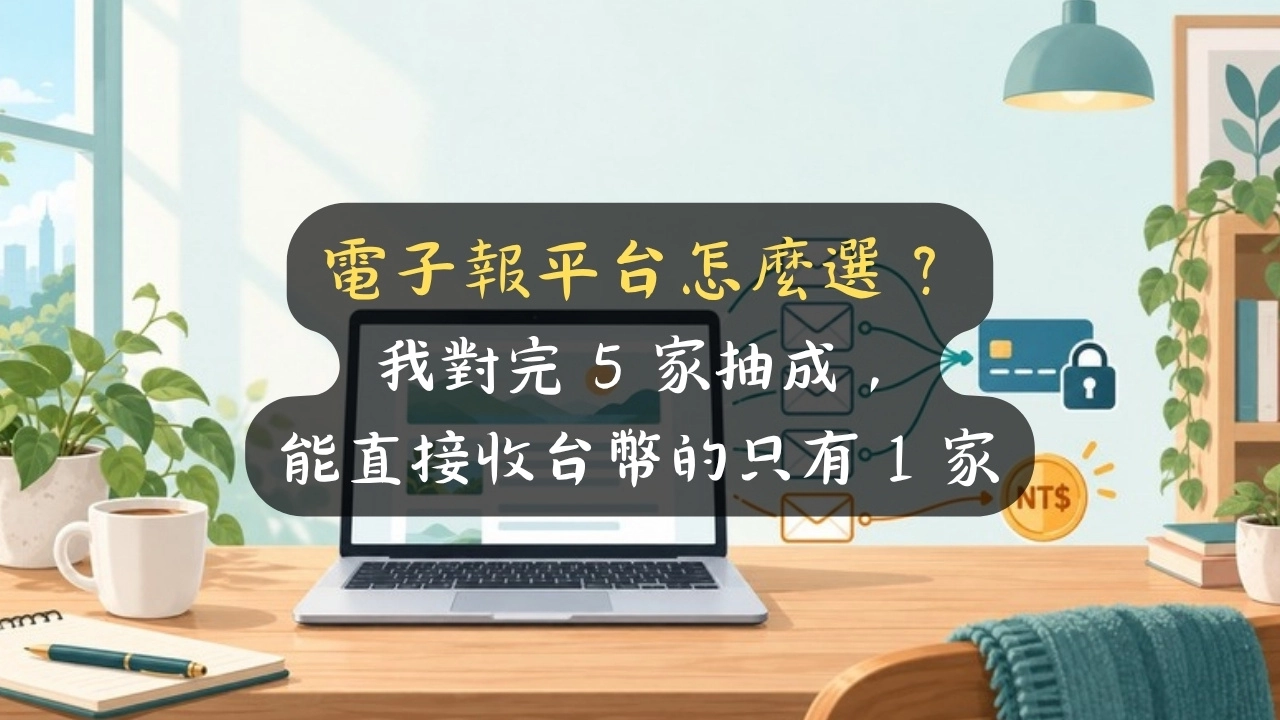 電子報平台怎麼選？我對完 5 家抽成，能直接收台幣的只有 1 家